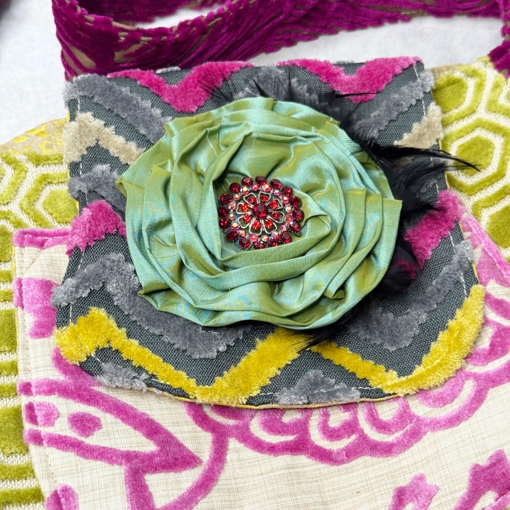 MISS‎ MARGO Designs Tapestry Boho Velvet Fringe Funky Crossbody Bag Carpet Bag - Picture 2 of 12